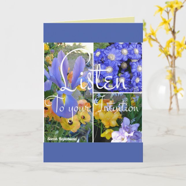 Blommigt Lyssna på ditt introduktionsautoport Kort (Gul blomma)