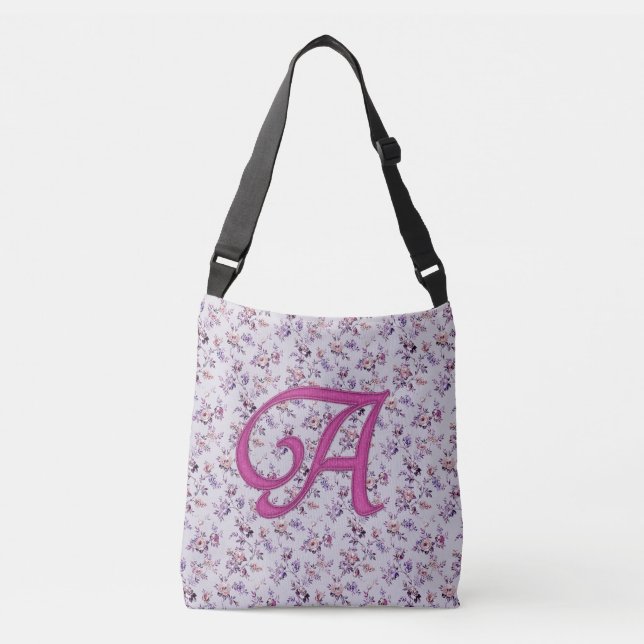 Blommigt lyxmonogram A Axelväska (Framsida)