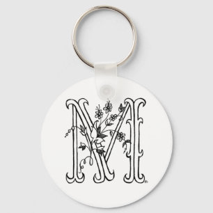 Blommigt M Keychain Nyckelring