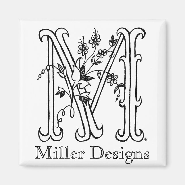 Blommigt M: Miller Designer Magnet (Framsidan)