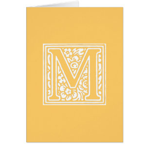 Blommigt ’M’ Monogram Hälsningskort