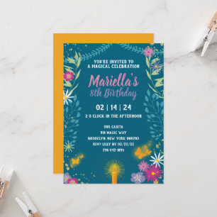 Blommigt Magic Birthday-inbjudan Inbjudningar