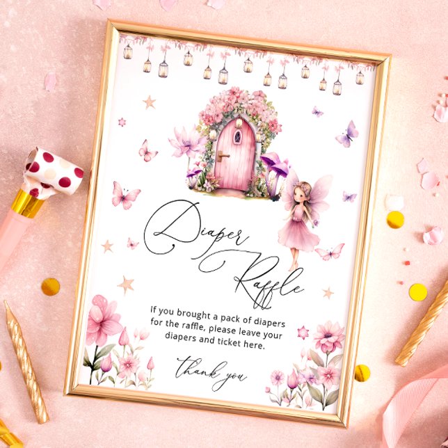 Blommigt Magic Fairy Garden Diaper Raffle Poster (Skapare uppladdad)