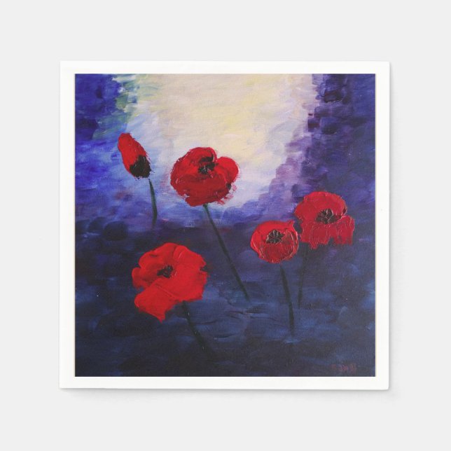 Blommigt Magic Papper napkins Pappersservett (Framsidan)