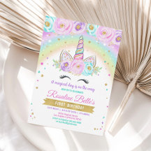 Blommigt Magic Rainbow Unicorn Birthday