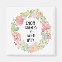 Blommigt Magnet för inspirationskänkning och skrat