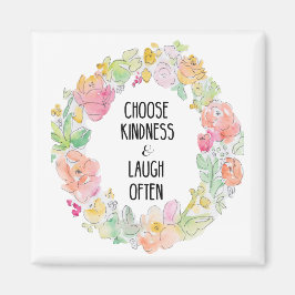 Blommigt Magnet för inspirationskänkning och skrat
