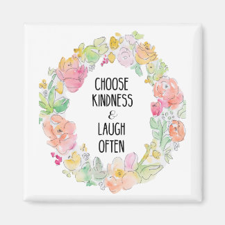 Blommigt Magnet för inspirationskänkning och skrat