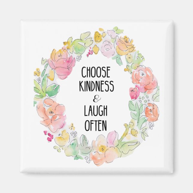 Blommigt Magnet för inspirationskänkning och skrat (Framsidan)