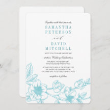 Blommigt Magnolia Gren | Blek blå | BRÖLLOP