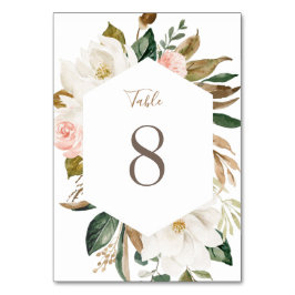 Blommigt Magnolia Neutralt Beige  Bordsnummer