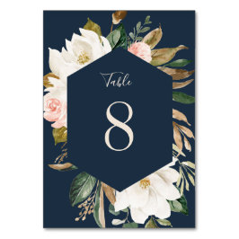 Blommigt Magnolia Neutralt  Bordsnummer för marinf