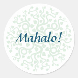 Blommigt Mahalo Small Round Stickers Runt Klistermärke