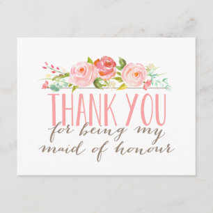 Blommigt Maid of honor Tack Kort