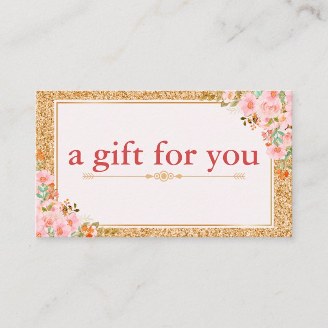 Blommigt Makeup Artist Beauty Hair Salon Gift Card Visitkort (Framsida)