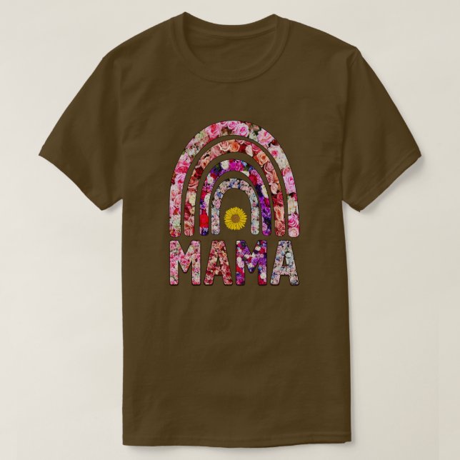 Blommigt Mamma 10 T Shirt (Design framsida)