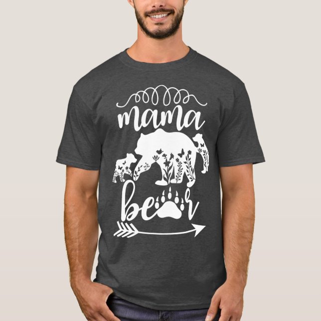Blommigt Mamma Bear Mamma med 2 Mamma Bear Two Ung T Shirt (Framsida)