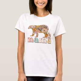 Blommigt Mamma Bear T Shirt