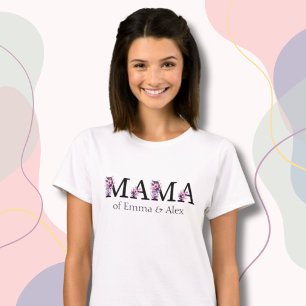 Blommigt Mamma personlig Kids Namn Womans's T Shirt