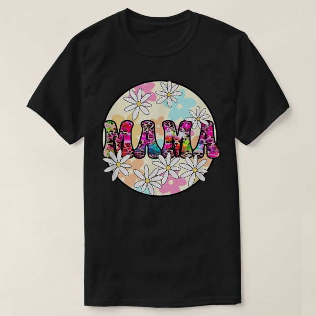 Blommigt Mamma , Plant Mamma, Wildblomma Mamma Tee (Design framsida)