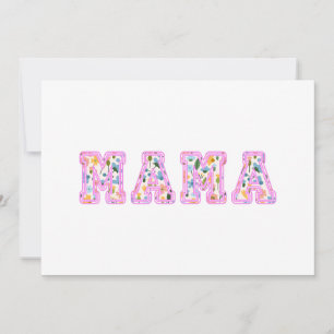 Blommigt Mamma Retro Mamma Boho Mor Inbjudningar