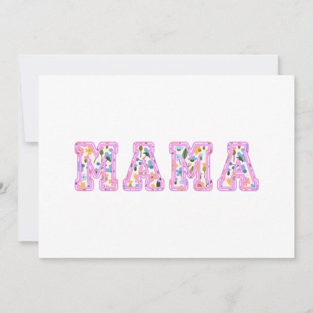 Blommigt Mamma Retro Mamma Boho Mor Inbjudningar (Framsida)