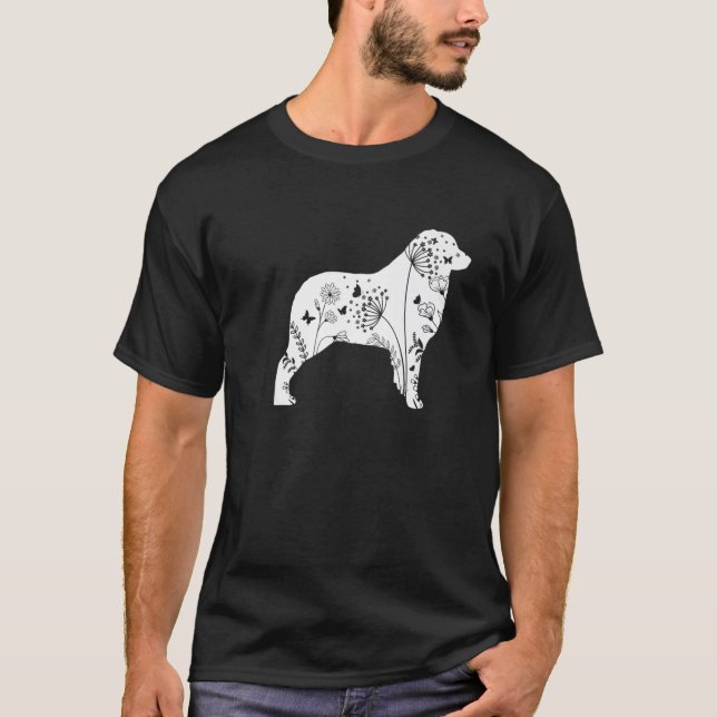 Blommigt Mamma, Rolig hund Älskare mot Australian  T Shirt (Framsida)