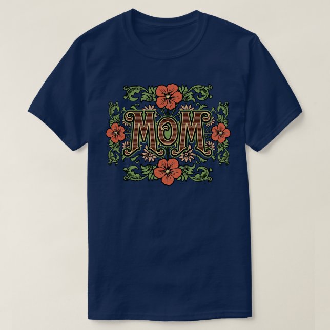 Blommigt Mamma T Shirt (Design framsida)