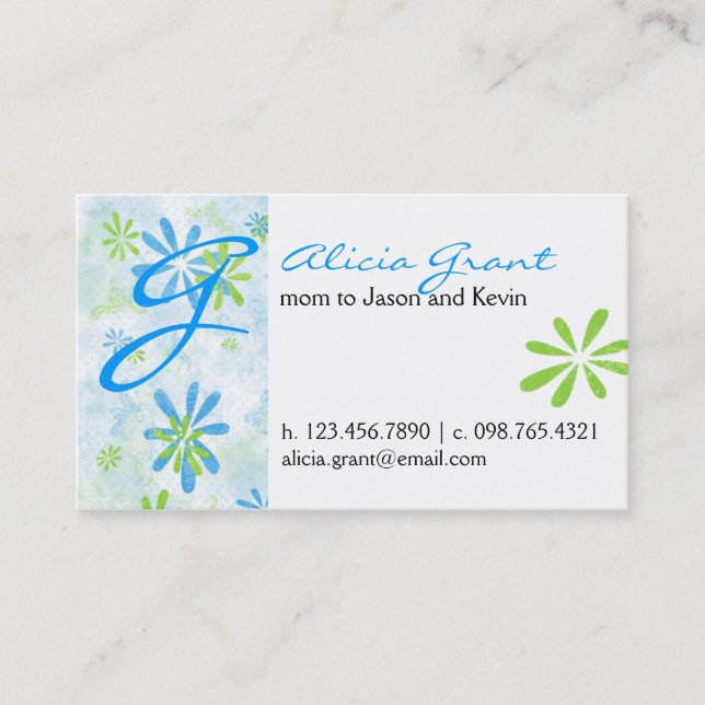 Blommigt mammakort (Framsida)