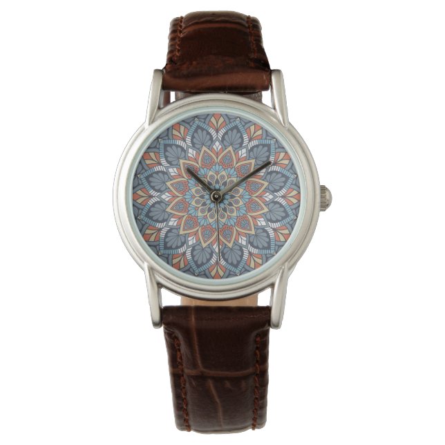 Blommigt Mandala Armbandsur (Framsida)