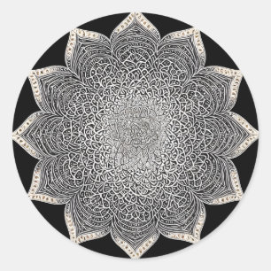 BLOMMIGT MANDALA ART FOR ANDLIG MEDITATION YOGA RUNT KLISTERMÄRKE