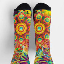 Blommigt Mandala Collage Psychedelic Yoga Leggings