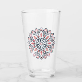 Blommigt Mandala - Drinking Glass Design Glaskopp