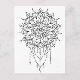 Blommigt Mandala Färg er egen Vykort