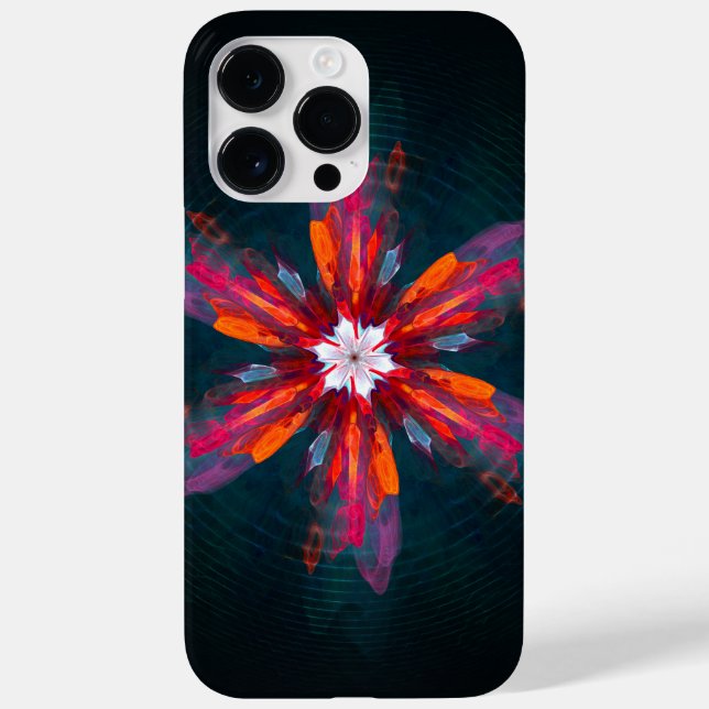 Blommigt Mandala Flowers Orange Red Blue Abstrakt (Baksida)
