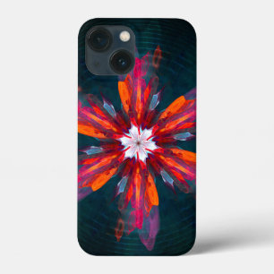 Blommigt Mandala Flowers Orange Red Blue Abstrakt