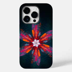 Blommigt Mandala Flowers Orange Red Blue Abstrakt