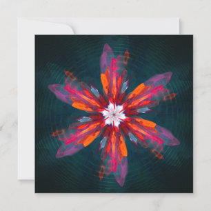 Blommigt Mandala Flowers Orange Red Blue Abstrakt