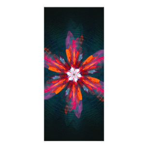 Blommigt Mandala Flowers Orange Red Blue Abstrakt Reklamkort
