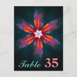 Blommigt Mandala Flowers Orange Red Blue Abstrakt Vykort