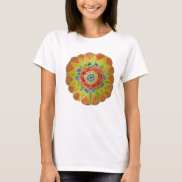 Blommigt Mandala Handmålade Kvinnor i topp T-Shirt