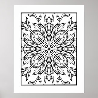 Blommigt Mandala Harmony Poster