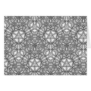 Blommigt Mandala Mönster Geometric Vuxen Coloring Hälsningskort