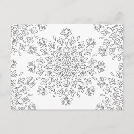 Blommigt Mandala Mönster Vuxen Coloring Vykort