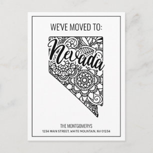 Blommigt Mandala Nevada Statens Flytta Meddelande Vykort