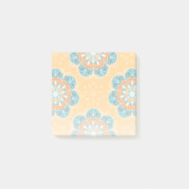 Blommigt Mandala Tile in Orange & Teal Post-it Block