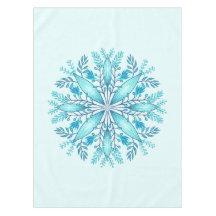 Blommigt Mandala - Turcos Blue Boho Snowflake