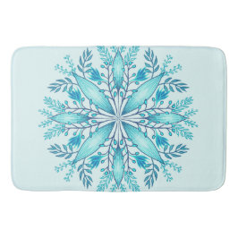 Blommigt Mandala - Turcos Blue Boho Snowflake Badrumsmatta