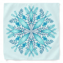 Blommigt Mandala - Turcos Blue Boho Snowflake