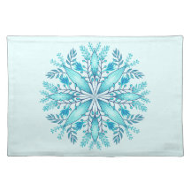 Blommigt Mandala - Turcos Blue Boho Snowflake